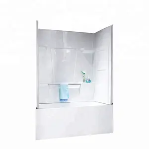 New shower stall acrylic bathtub and wall surround combo with towel bar