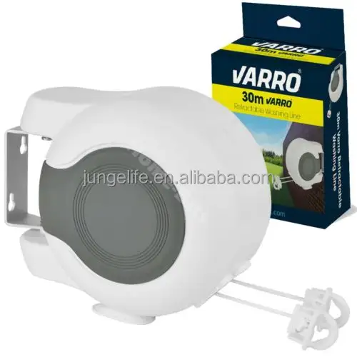 Varro 30m 개폐식 의류 야외 릴 PVC 코팅 세척 더블 라인 새로운