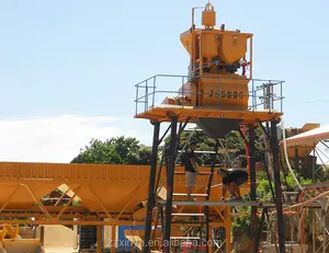 Cement mix station with 500L concrete mixer twin shaft