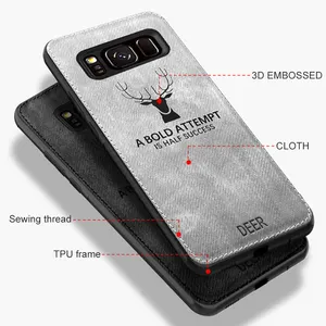 Simple Cloth Deer Phone Case For Samsung Galaxy S10 plus lite light case Silicone Cases Black Cover S10 A8 2018 A750