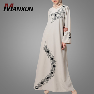 Dernier design Abaya contemporaine brodée en <span class=keywords><strong>voile</strong></span> Robe longue à manches longues <span class=keywords><strong>Kimono</strong></span> élégant Vêtements islamiques Abaya pour femmes musulmanes - Product Image 1