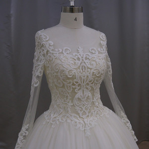 XF1080 réel échantillon <span class=keywords><strong>de</strong></span> <span class=keywords><strong>cendrillon</strong></span> <span class=keywords><strong>robe</strong></span> <span class=keywords><strong>de</strong></span> mariage avec manches longues - Product Image 4