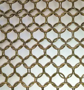 Anel de cortina de bronze para cortina 1*8mm, malha de metal decorativa