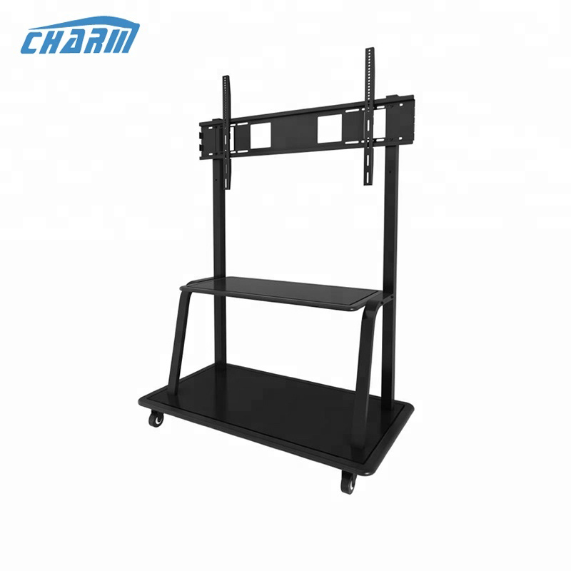 Modern LCD 60 To 100 Inch Tv Mobile Trolley Max VESA 1200*600mm Height Adjustable Tv Stand