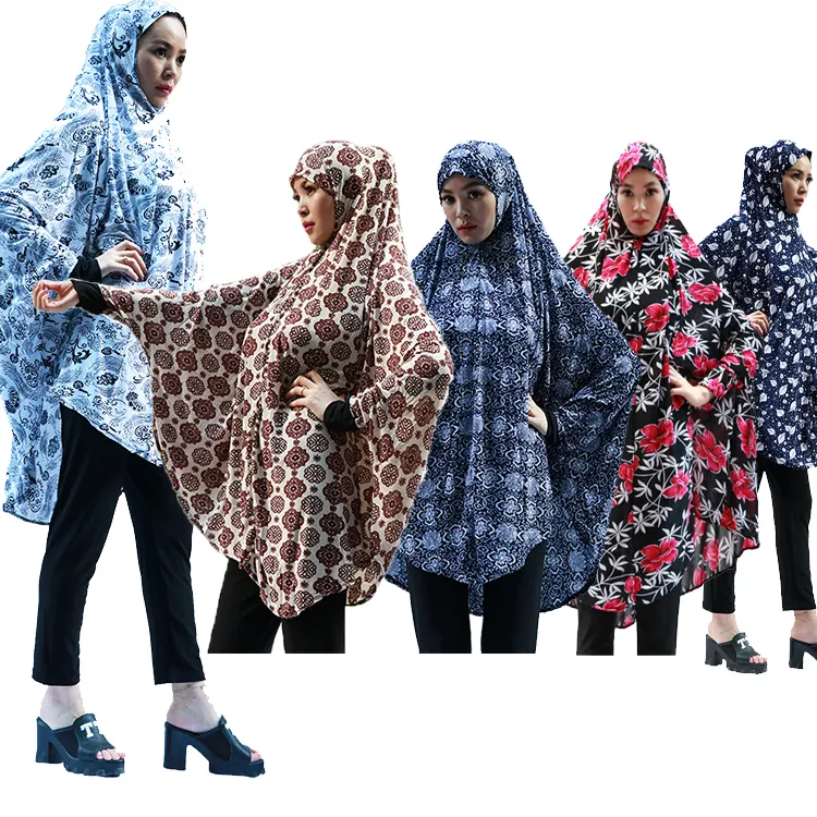 2019 गर्म बेच Zaria वर्ग पुष्प मैक्सी आकार मुस्लिम सिर पर दुपट्टा और लंबी आस्तीन के साथ हिजाब