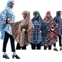 2019ขายร้อน Zaria สแควร์ดอกไม้ Maxi มุสลิมหัวผ้าพันคอ Hijab ยาวแขน