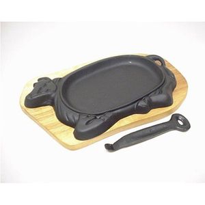 D28cm en forme de vache En Fonte Plaque de Grésillement