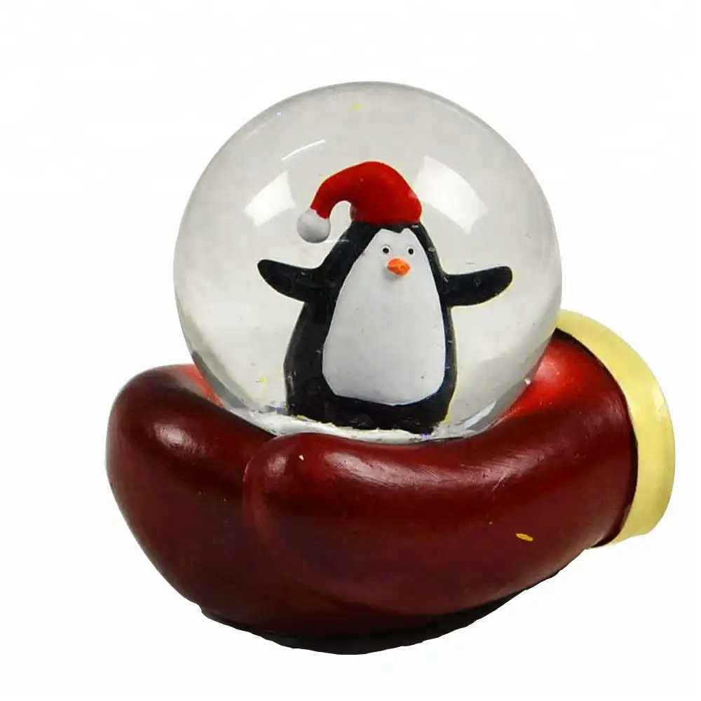 Globe de neige de pingouin en céramique, pour cadeau de noël, nouveau design led