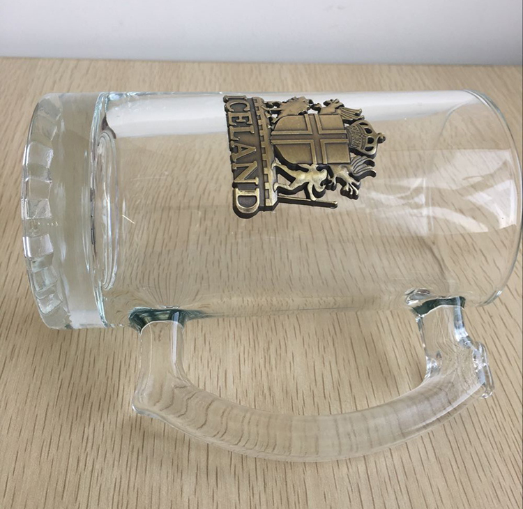 New Fashion Customized Logo Best Value Large Capacity Glass Beer Mug With Handle