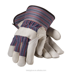 Least wholesale trade fur leather pigskin gloves job canadien with cotton band my back - Product Image 1