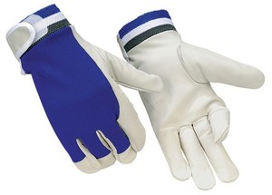 XL koruyucu bölünmüş deri iş eldivenleri Spandex genel amaçlı domuz derisi deri ile bahçe ışık fonksiyonu için - Product Image 3