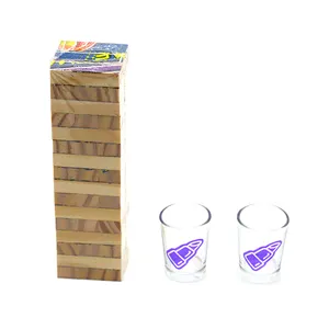 バーゲーム大人のビルディングタワーセット許容可能なカスタマイズ木製ブロック飲酒ゲーム