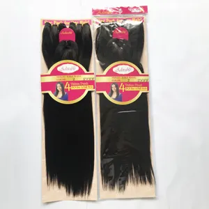Yaki-pelo de cabeza completa Adorable, trama de pelo liso yaki de 4 piezas con cierre superior