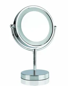 8 Inch Two Sided Hair Salon Beauty Tool Led Light Up Tabletop Mirror With Stand