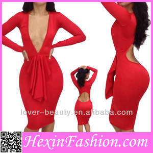 hexin mode rouge célébrité sexy gros robe bodycon bandage - Product Image 1