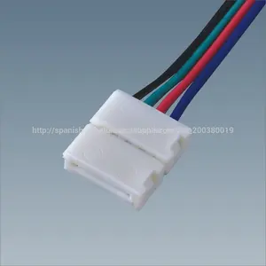 Sin soldadura, poke- en tiras de led rgb ce conector para 5050 tira de luces led 4 con núcleo de alambre