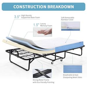 Cheap <strong>Space</strong> <strong>Saving</strong> Rollaway <strong>Bed</strong> Wholesale <strong>Single</strong> Hotel Guest <strong>Bed</strong> with Wheels - Product Image 2