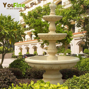 Fontaine pompe à eau 3 niveaux, pierre de jardin jaune <span class=keywords><strong>rustique</strong></span> 1 pièce - Product Image 5