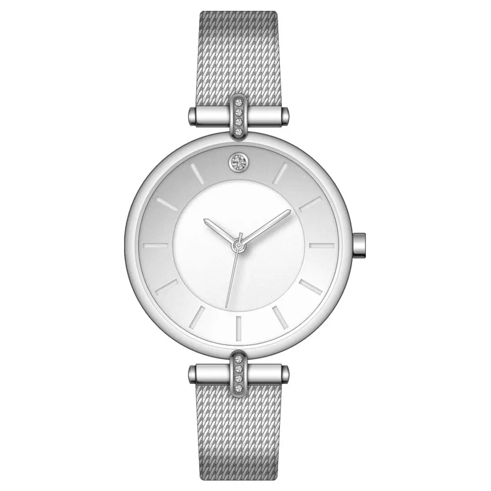 Ofertas de logotipo personalizado nuevo diseño de moda de diamantes reloj de cuarzo bling correa de malla de acero inoxidable mujer relojes de diamantes de imitación para la venta