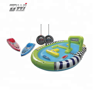 DWI Dowellin 5018 giocattolo di interazione genitore-figlio barca telecomandata da corsa ad alta velocità barca elettrica RC con piscina da gioco - Product Image 1