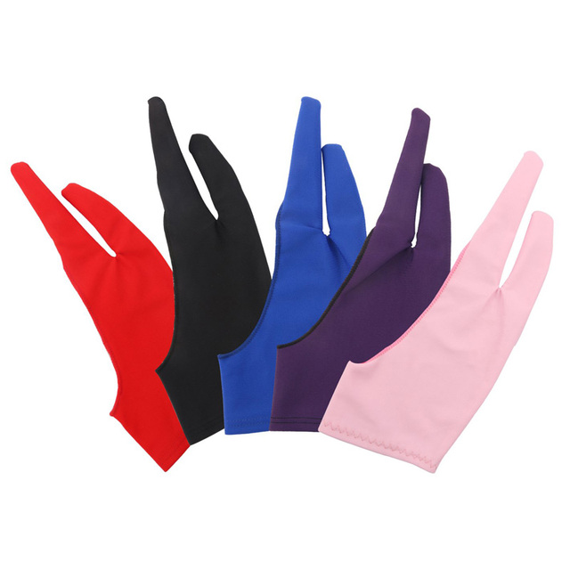 Black Purple Pink Red Blue Artist Glove Tablet Drawing Glove Painting Gloves