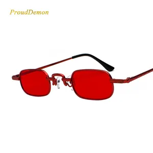 2020时尚的红色镜子小矩形太阳镜女装复古金属lunetes De Sol M3386