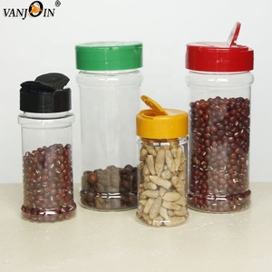 Bocaux à épices en plastique transparent de 500 ml (16 oz) avec couvercle rouge à clapet, trous de tamisage et côtés ouverts pour verser, pot à condiments de 250 ml - Product Image 3