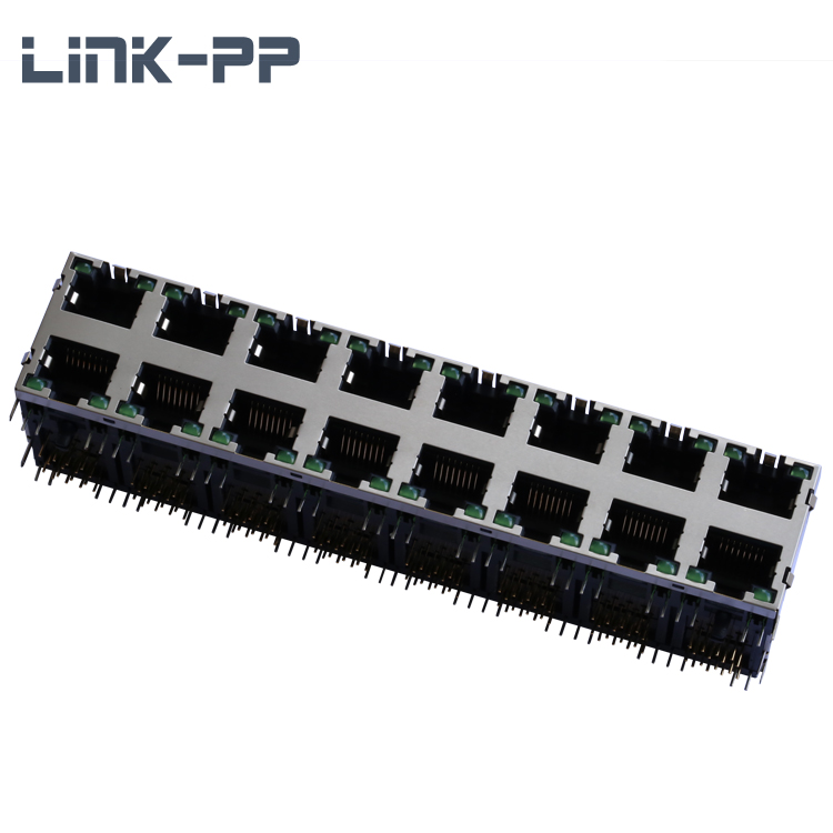 E6588-GAHQB5-L экранированный 2X8 Порт 8P8C наборный RJ45 разъем