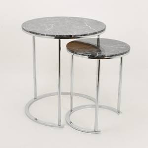 Ensemble de table carré en verre et en métal 2 pièces - Product Image 4