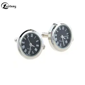 Hot quality Mechanical crystal cufflinks watch quartz movement watch cufflinks