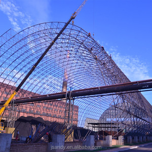 Prefab Thùng Than Kho Lưu Trữ Mái Thiết Kế Kết Cấu Thép Khung Không Gian Khung Thép Truss Đổ Than Kho Lưu Trữ Kho - Product Image 4