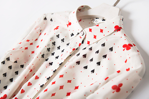 Stampa personalizzata 100% Abiti di <span class=keywords><strong>seta</strong></span> per le donne camicetta fabbrica di abbigliamento OEM di <span class=keywords><strong>seta</strong></span> delle signore camicette camicie - Product Image 3