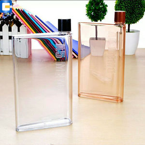 Drinkware, प्लास्टिक स्पष्ट फ्लैट पानी की बोतल - Product Image 1