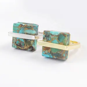 Bán buôn vàng tự nhiên dây Turquoise nhẫn Nhẫn vàng thiết kế cho phụ nữ