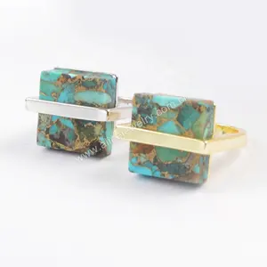 Wholesale Natural Gold Wire <strong>Turquoise</strong> <strong>Rings</strong> Gold <strong>Rings</strong> Design for Women - Product Image 1