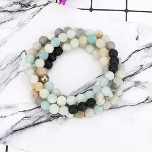 Joya colar com bracelete e difusor de óleos essenciais, envoltório para aromaterapia, pedra artesanal, bracelete de contas de pedra