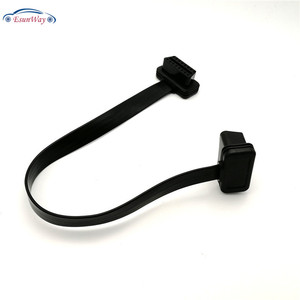 16Pin 1 Male Ke 1 Female OBD II J2.1 Kabel Ekstensi Datar Pin Penuh Adaptor Terhubung Mendukung Penyesuaian - Product Image 2
