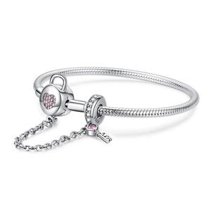 Regalo di <span class=keywords><strong>san</strong></span> <span class=keywords><strong>valentino</strong></span> cuore chiave moda fai da te catena di base s925 bracciale in argento Sterling SCB143 - Product Image 1