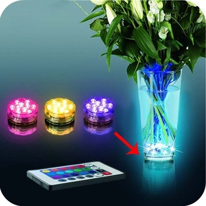 Funciona con pilas 10leds luces sumergibles RGB bajo el agua acuario noche lámparas coloridas piscina <span class=keywords><strong>luz</strong></span> <span class=keywords><strong>para</strong></span> florero de boda - Product Image 3