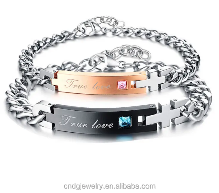 Grensoverschrijdende Speciale Aanbieding Voor Wish Snelle Verkoop Van Hot Stijl Diamond Gegraveerde Letters Staal Modeliefhebbers Armband Bangles men's