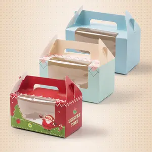 Benutzer definierte Pappe weißen Kuchen mit Fenster Packbox 4 Loch und 6 Löcher Backen Cupcake Box Cupcake Boxen 12 Loch