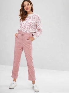 Pantaloni da <span class=keywords><strong>donna</strong></span> Pantaloni da <span class=keywords><strong>donna</strong></span> con cerniera all'ingrosso pantaloni di <span class=keywords><strong>velluto</strong></span> <span class=keywords><strong>a</strong></span> <span class=keywords><strong>coste</strong></span> tinta unita da <span class=keywords><strong>donna</strong></span> - Product Image 2