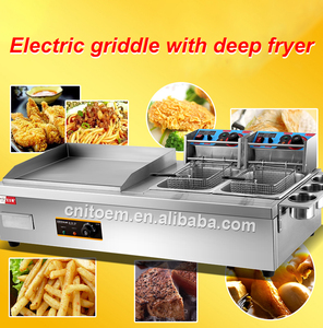 Attrezzatura Professionale da Cucina Piastra Elettrica Multifunzione con Friggitrice Profonda ASQ 880 - Product Image 4