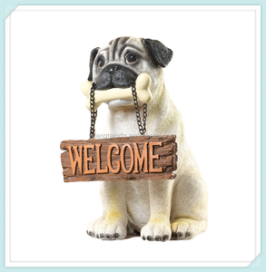 Figura Decorativa <span class=keywords><strong>de</strong></span> Perro <span class=keywords><strong>Pug</strong></span> <span class=keywords><strong>de</strong></span> Resina con Sensor <span class=keywords><strong>de</strong></span> Movimiento para Bienvenida, Venta al por Mayor - Product Image 2