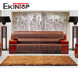 Ekintop Vintage Industriële Lederen <span class=keywords><strong>Louis</strong></span> 3 Zits Houten Italiaanse Klassieke Koninklijke Stijl Blauw Event Sofa Voor Bruiloft - Product Image 3