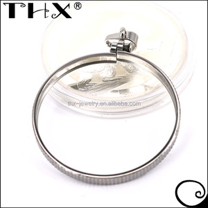 Desain fitting pembuatan perhiasan baja, desain liontin kalung ukuran kustom, liontin bezel koin baja tahan karat