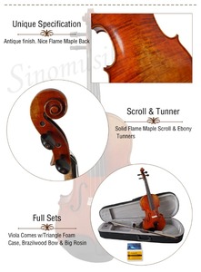 Viola profesional de alta calidad, habilidades artesanales italianas, materiales de <span class=keywords><strong>arce</strong></span> flameado rojo marrón hechos a mano, etiqueta personalizada - Product Image 5