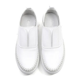 2019 Femminile di Marca Per Il Bianco Piatto Zeppe <span class=keywords><strong>Scarpe</strong></span> Magazzino <span class=keywords><strong>Prima</strong></span> Copia di Scuola Della Ragazza Delle Signore Casuale Pattino di Vestito di Cuoio Genuino Delle Donne - Product Image 6