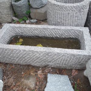 وعاء حجري مستدير ومربع لتزيين الحدائق، حوض من الجرانيت العتيق - Product Image 6