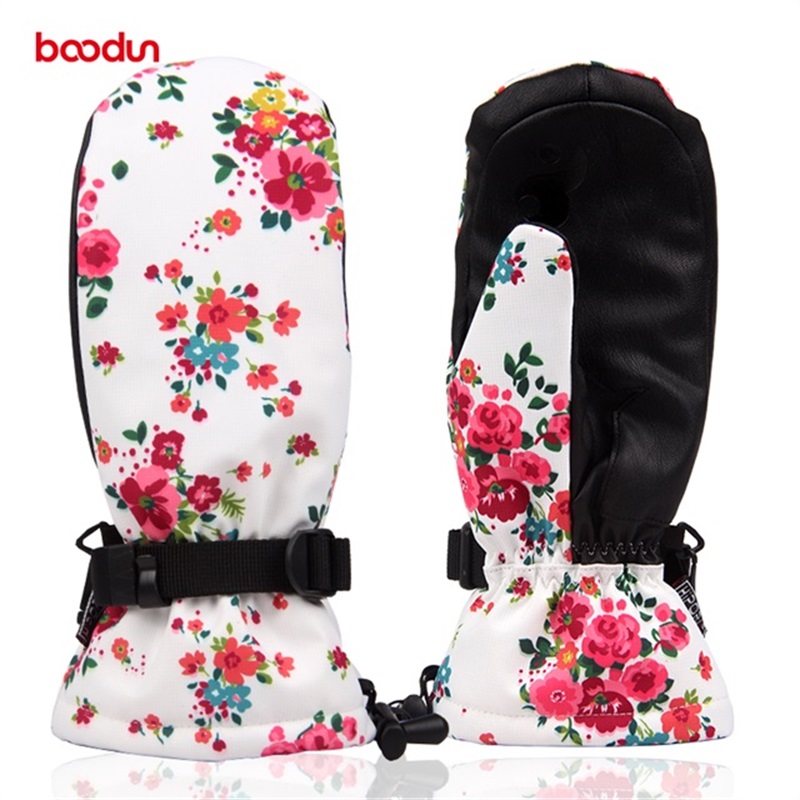 Boodun водонепроницаемые ветрозащитные женские зимние перчатки Hipora со вставкой для снега сноуборда льда катания на коньках лыжные Варежки перчатки